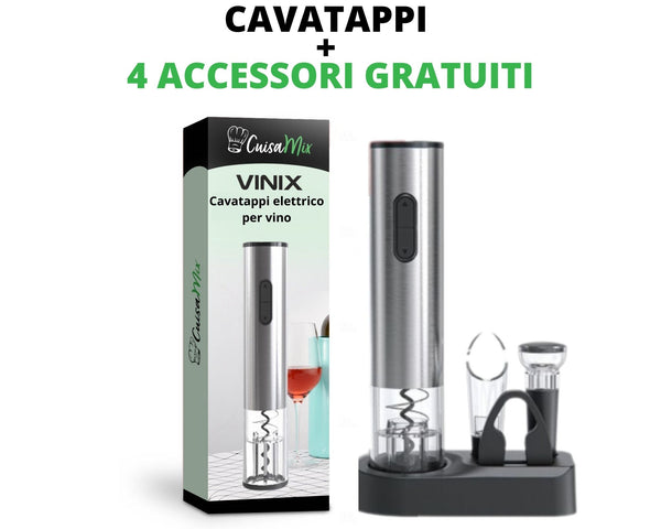Vinix - Cavatappi Elettrico per Vino (+4 accessori GRATUITI)