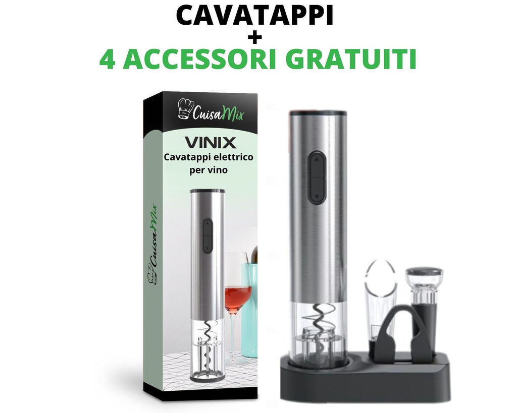Vinix - Cavatappi Elettrico per Vino (+4 accessori GRATUITI
